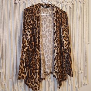 Leopard print cardigan style top